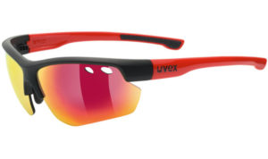 Uvex 115 Prescription Sunglasses Black Matte Red with direct in frame digital lenses